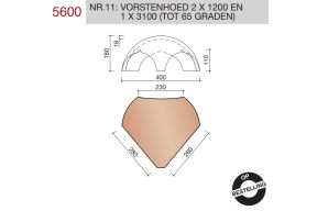 Koramic VH Wijnrood Geglazuurd Vorstenhoed 5600