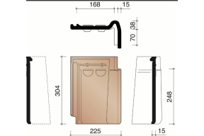Koramic Stormpan 44 Natuurrood Rechter Gevelpan