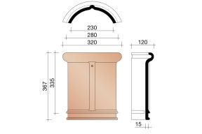 Koramic Stormpan 44 Natuurrood Halfronde Vorst per stuk
